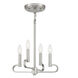 Summit 4 Light 14 inch Brushed Nickel Chandelier Convertible Ceiling Light